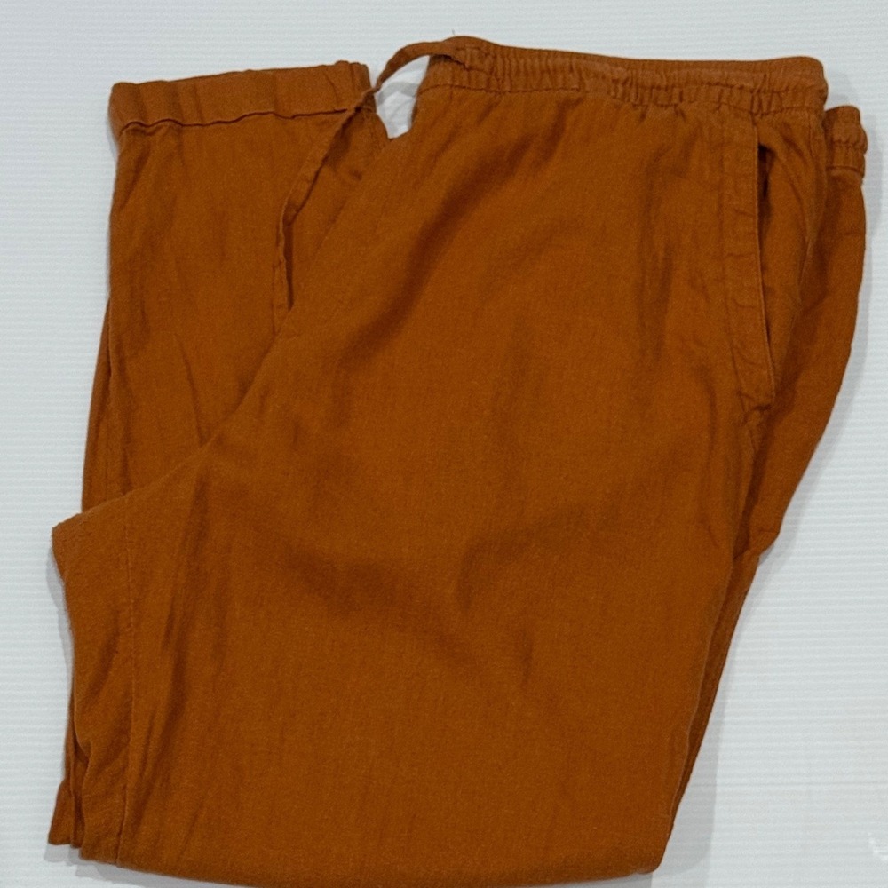 Old Navy Womens Rust Orange Linen Blend Drawstring Jogger Pants XLarge